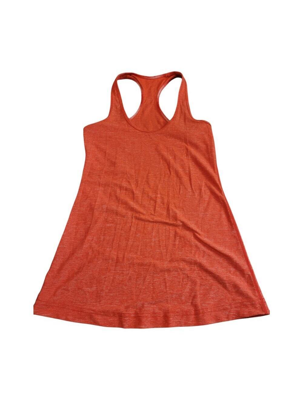 Lululemon Cool Racerback Heathered Orange Workout Tank Top Size 4